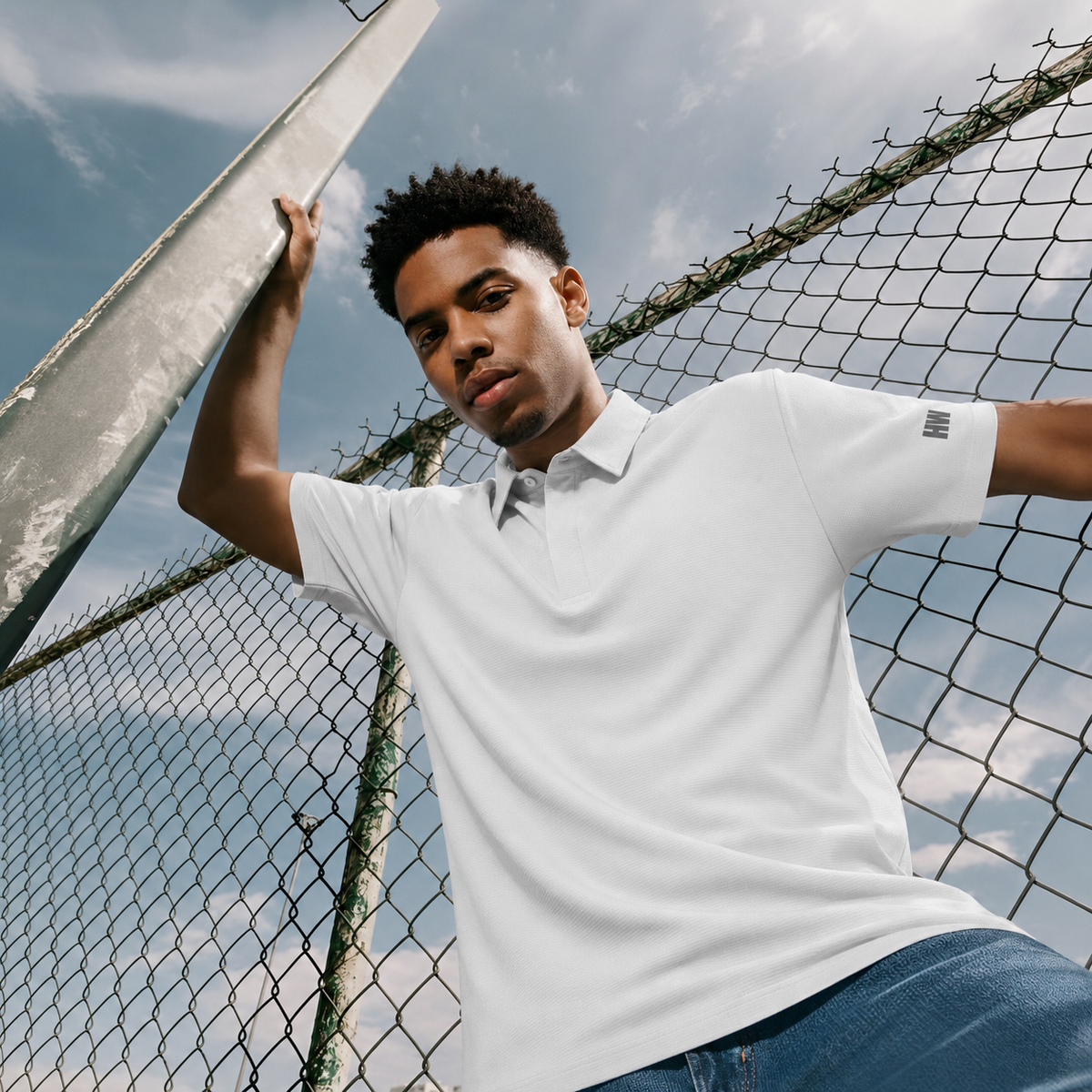 Polera Woods Manga Corta Blanco