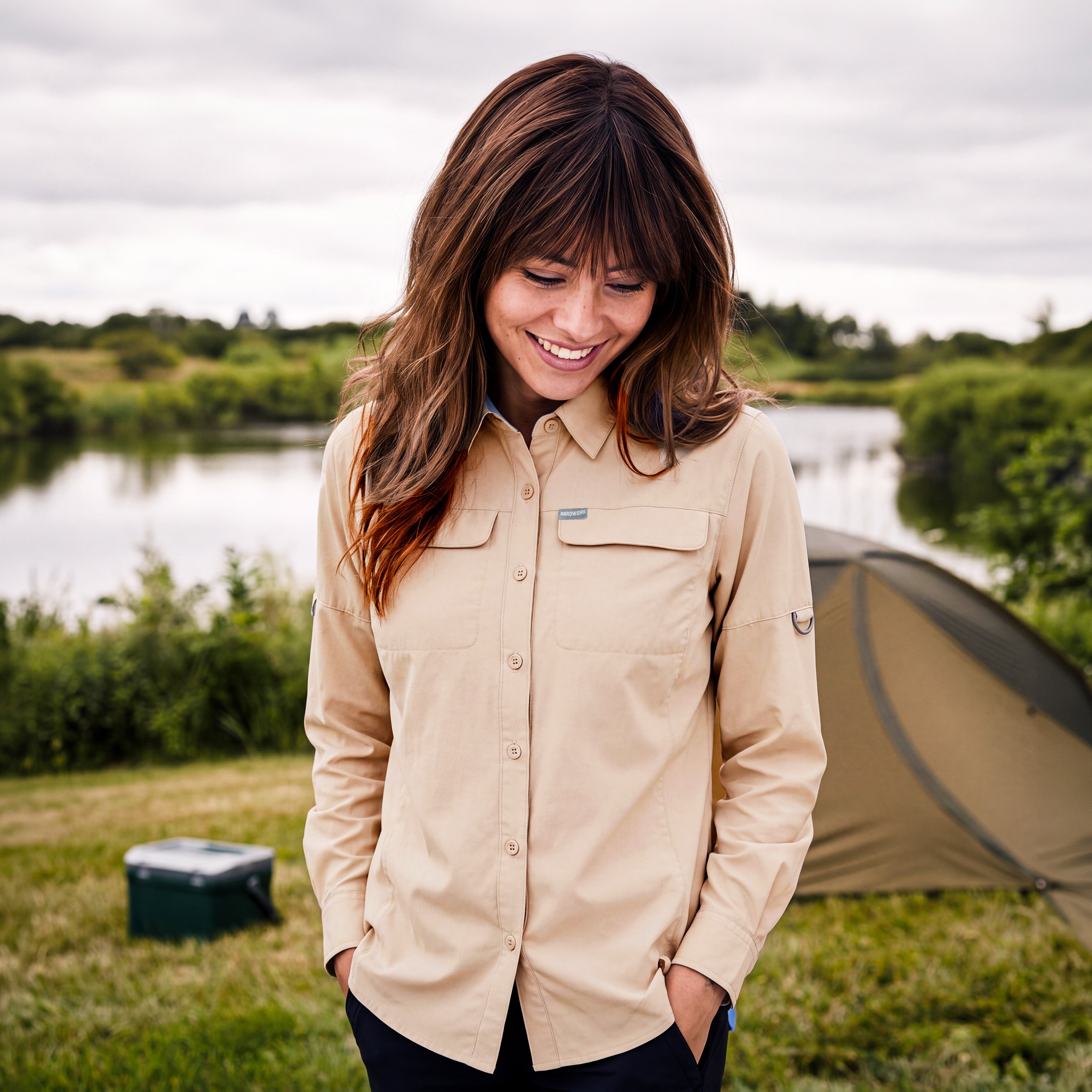 CAMISA ANTAKARI SPANDEX MUJER BEIGE