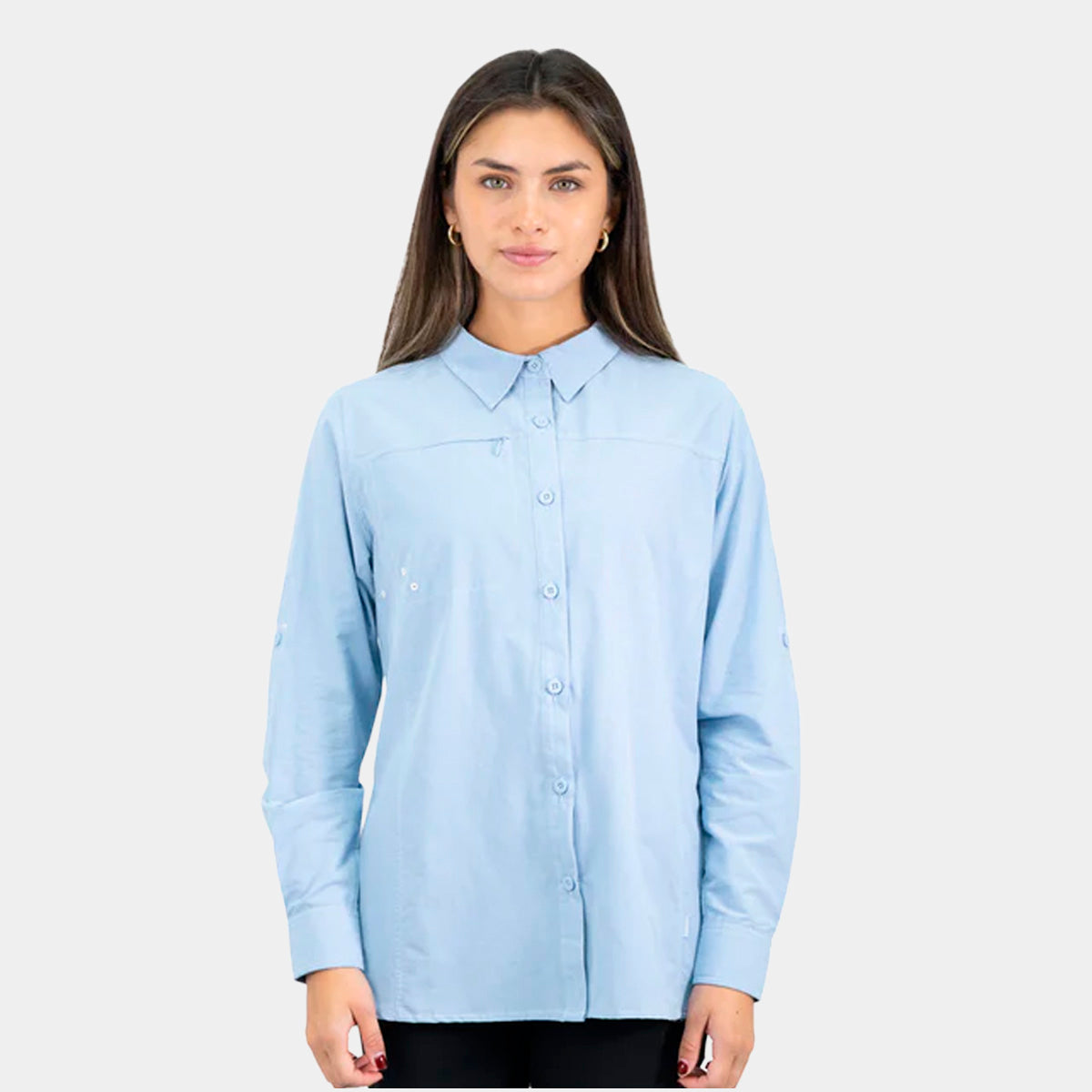 CAMISA DUCK DRY MUJER CELESTE