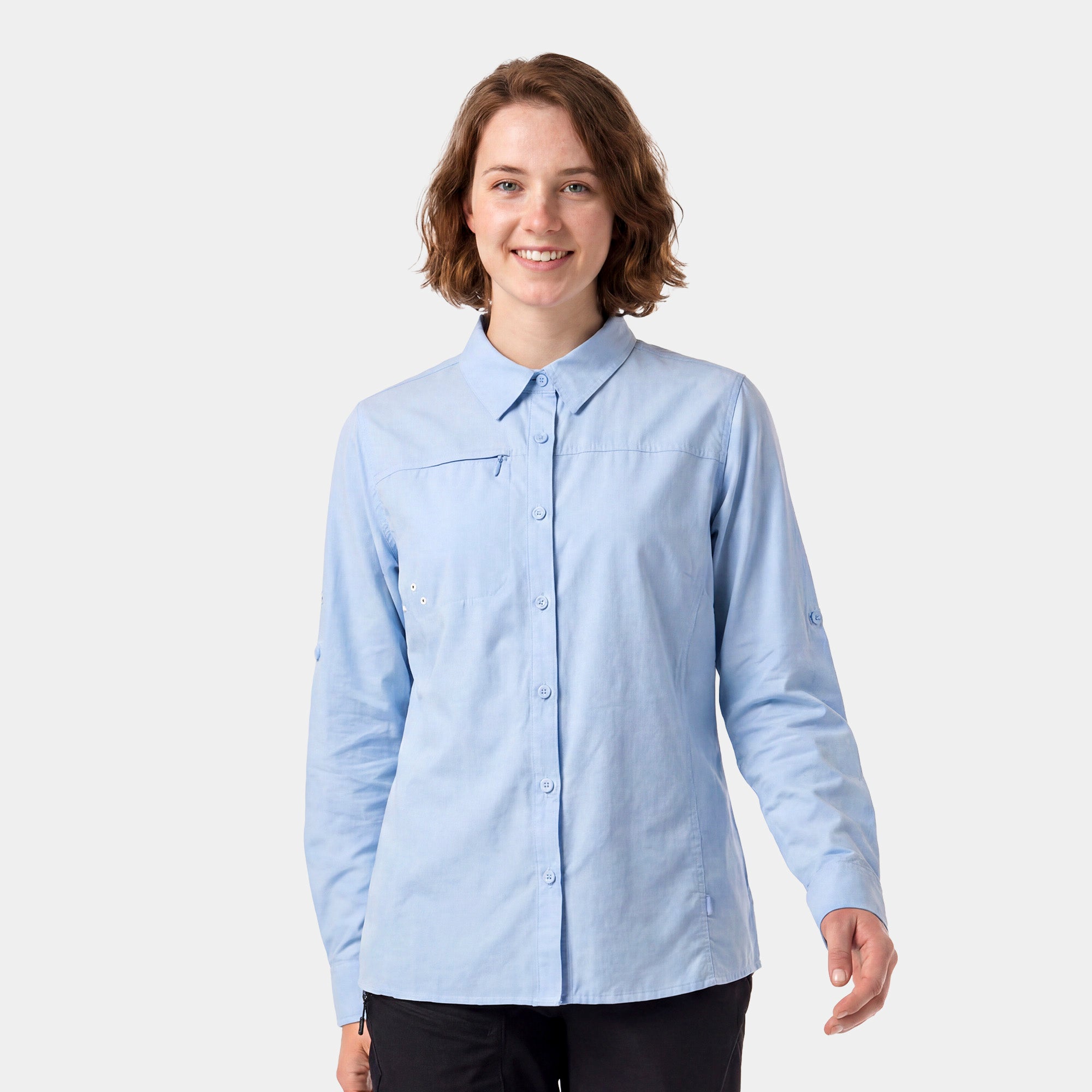 CAMISA DUCK DRY MUJER CELESTE