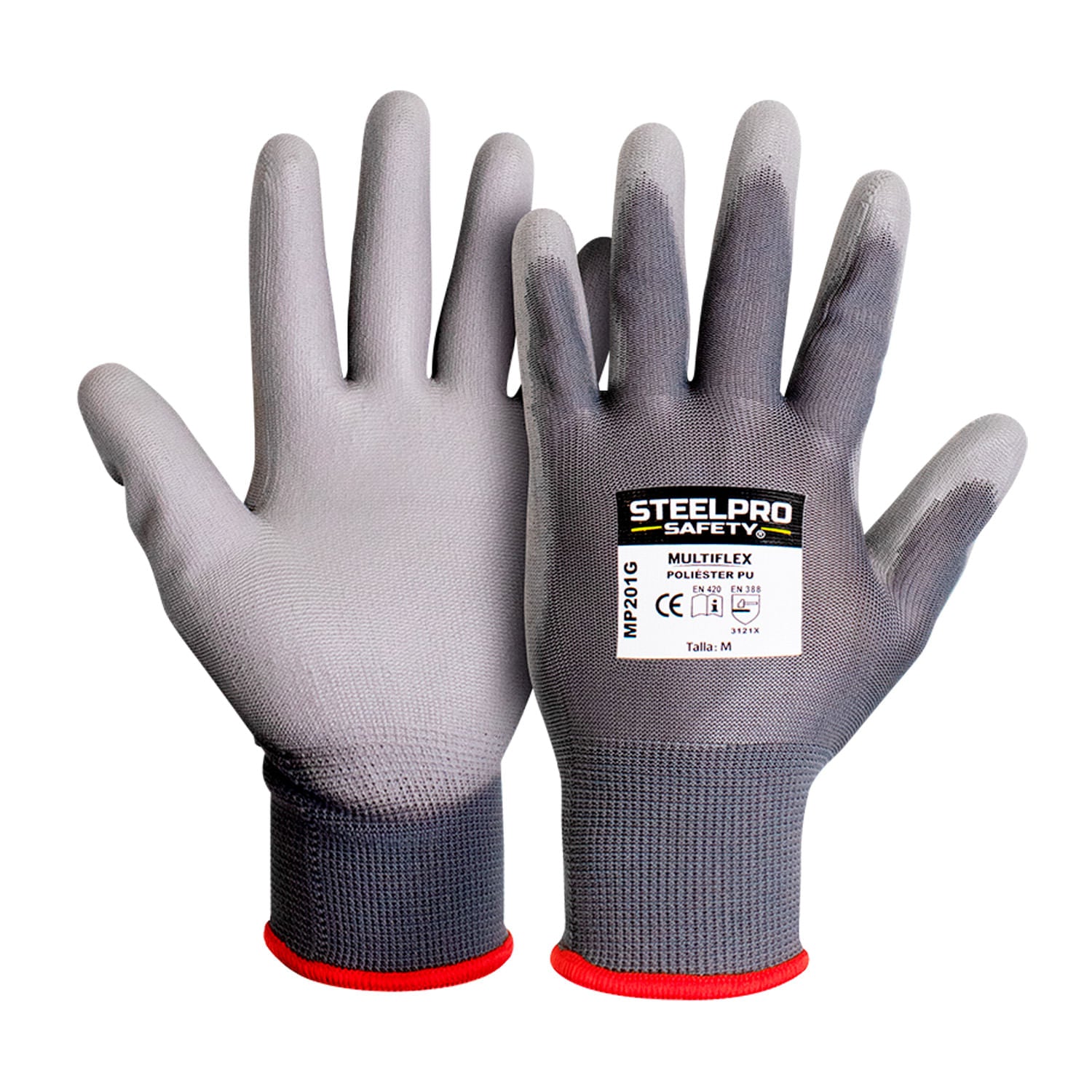 GUANTE MULTIFLEX MP201G POLIESTER PU GRIS