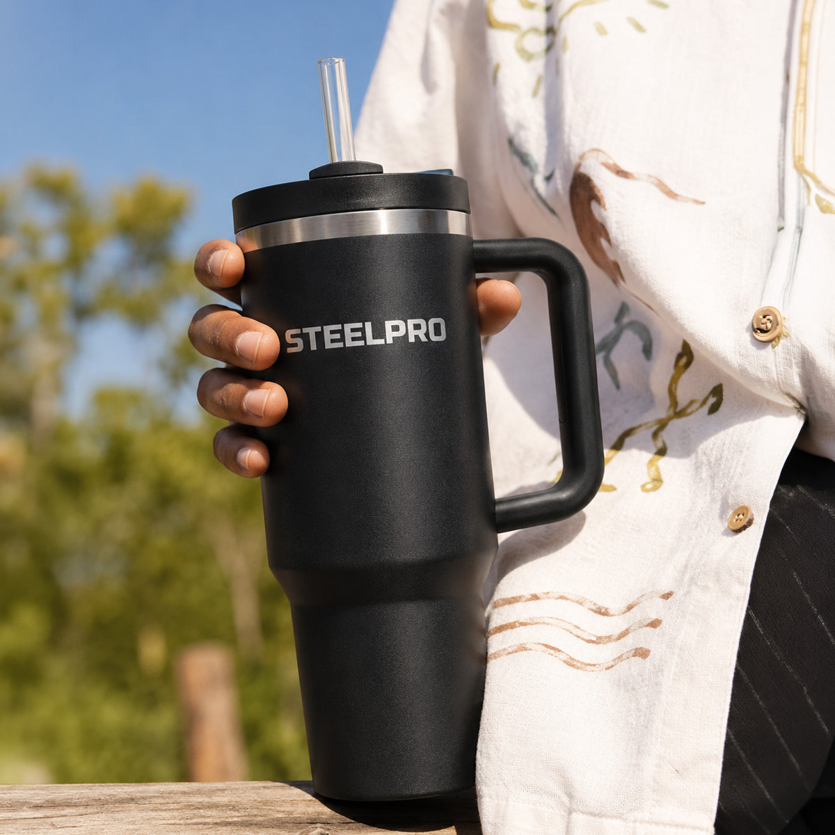 MUG TERMICO C/ BOMBILLA NEGRO