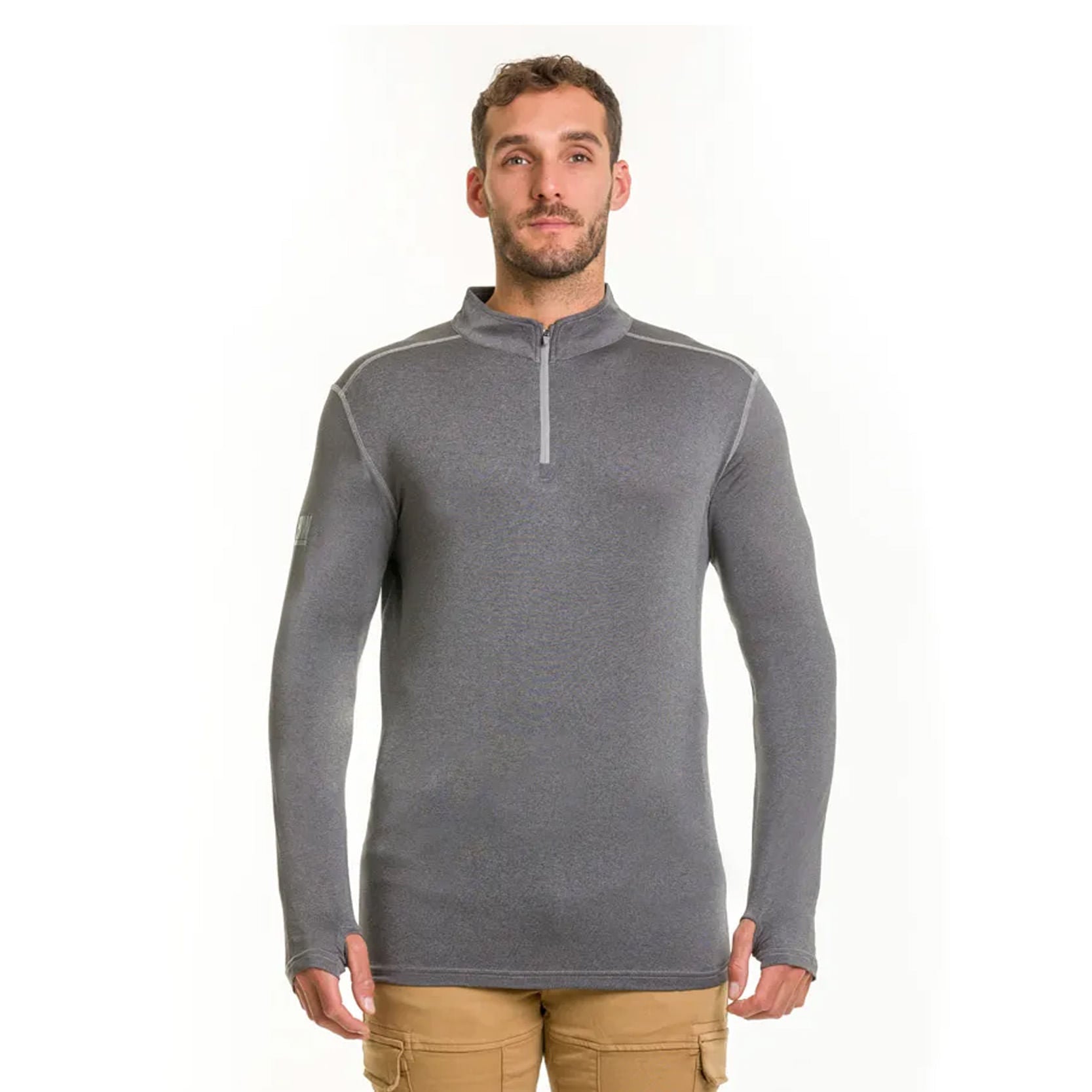 POLERA DRY FIT HW SPX MANGA LARGA HOMBRE CARBON GREY