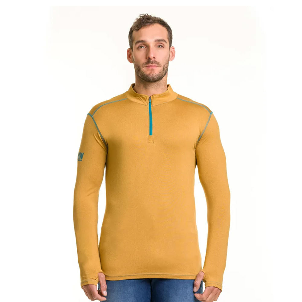 POLERA DRY FIT HW SPX MANGA LARGA HOMBRE MUSTARD