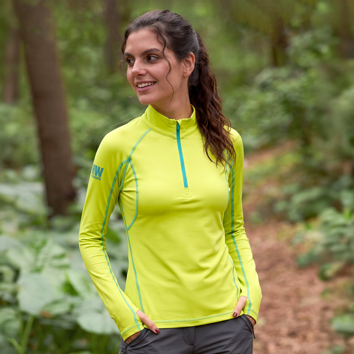 POLERA DRY FIT HW SPX MANGA LARGA MUJER LIME