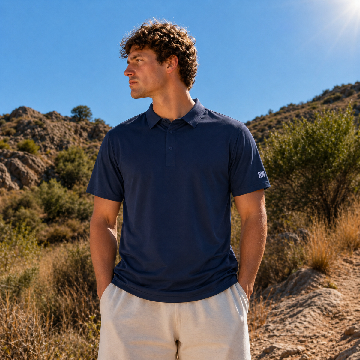 Polera Windsor Manga Corta Azul