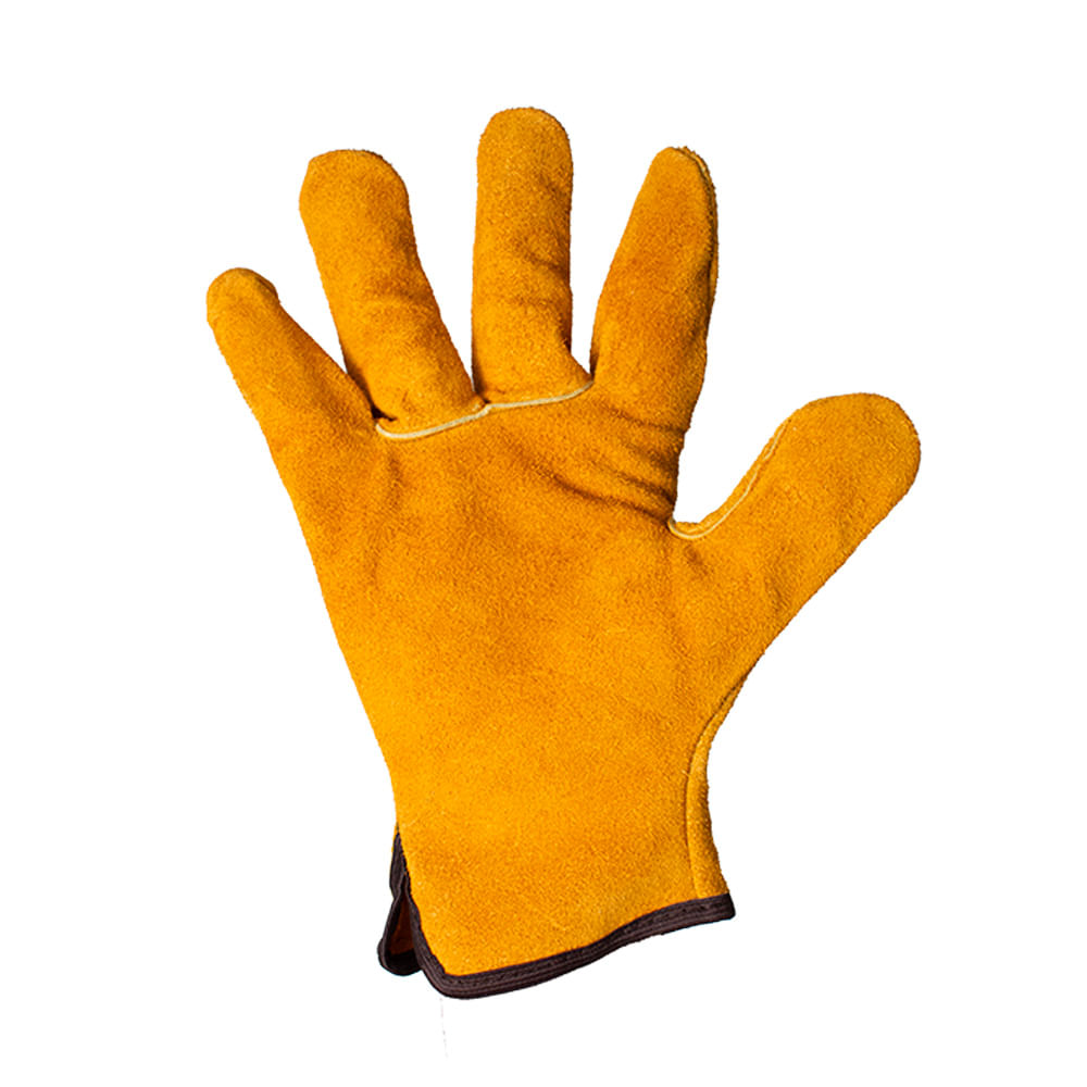 GUANTE CUERO CARNAZA MOSTAZA STEELPRO