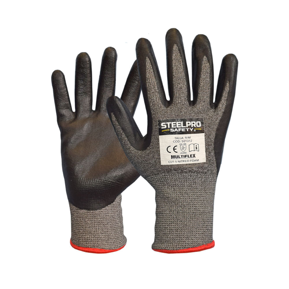 GUANTE MULTIFLEX MCD503 CUT-5 NIVEL D NITRILO FOAM GRIS/GRIS