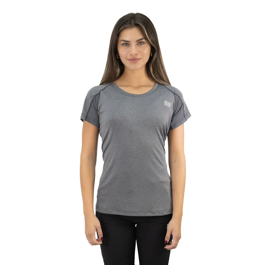 POLERA DRY FIT HW SPX MANGA CORTA MUJER CARBON GREY