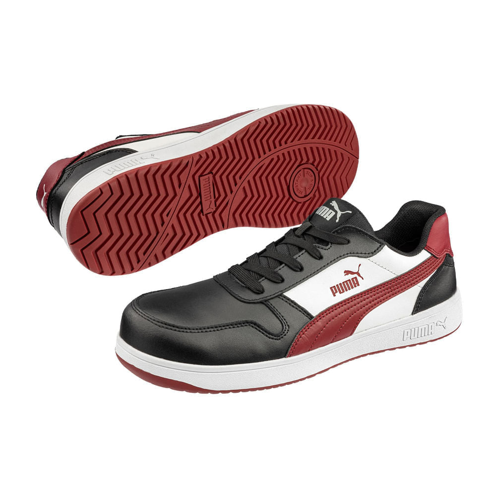 ZAPATILLA DE SEGURIDAD FRONTCOURT BLK/WHT/RED LOW S3L ESD FO HRO SR